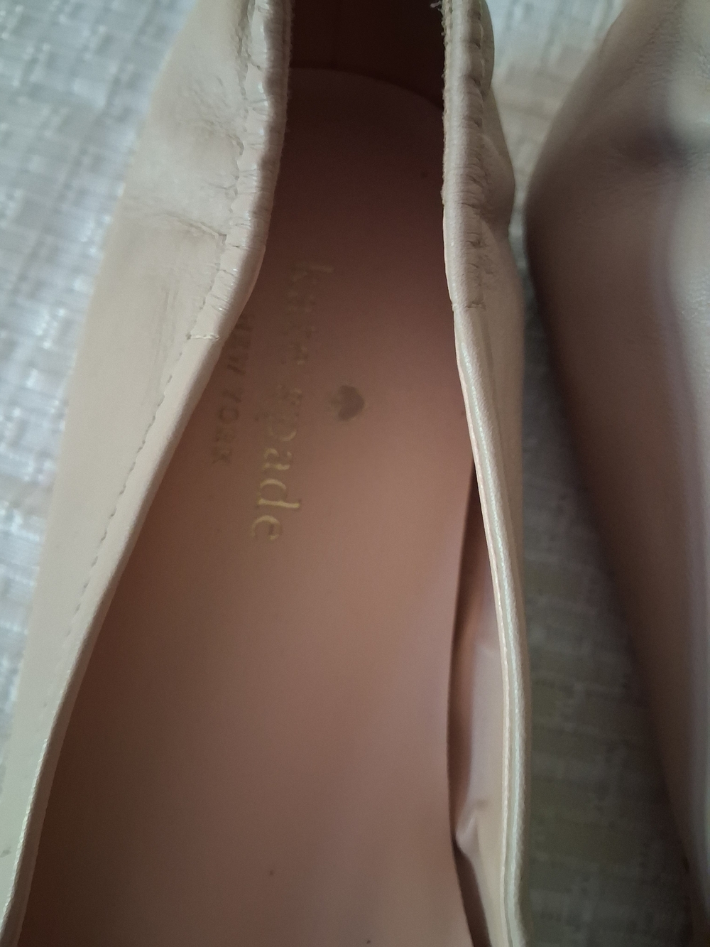 kate spade Nude Beige Leather Ballet Flats - Picture 3 of 4
